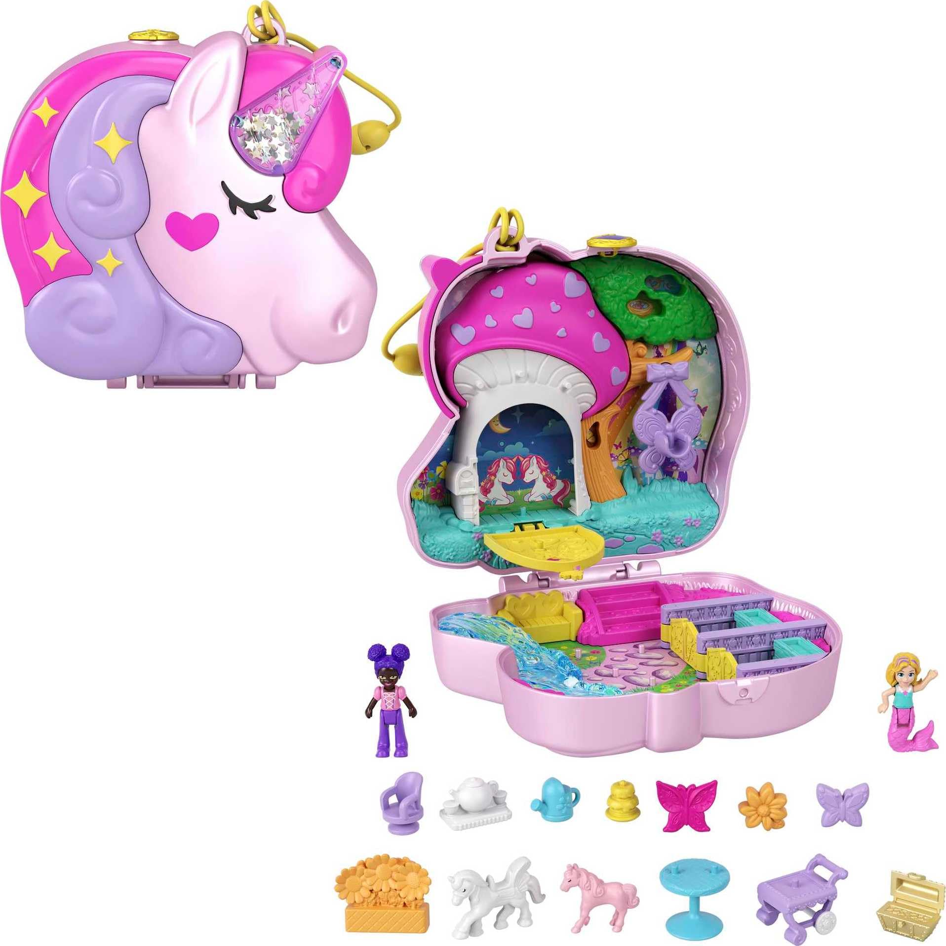 Polly Pocket Unicorn Tea Party Compact Playset $9.99 + Free Shipping w/ Prime or on $35+