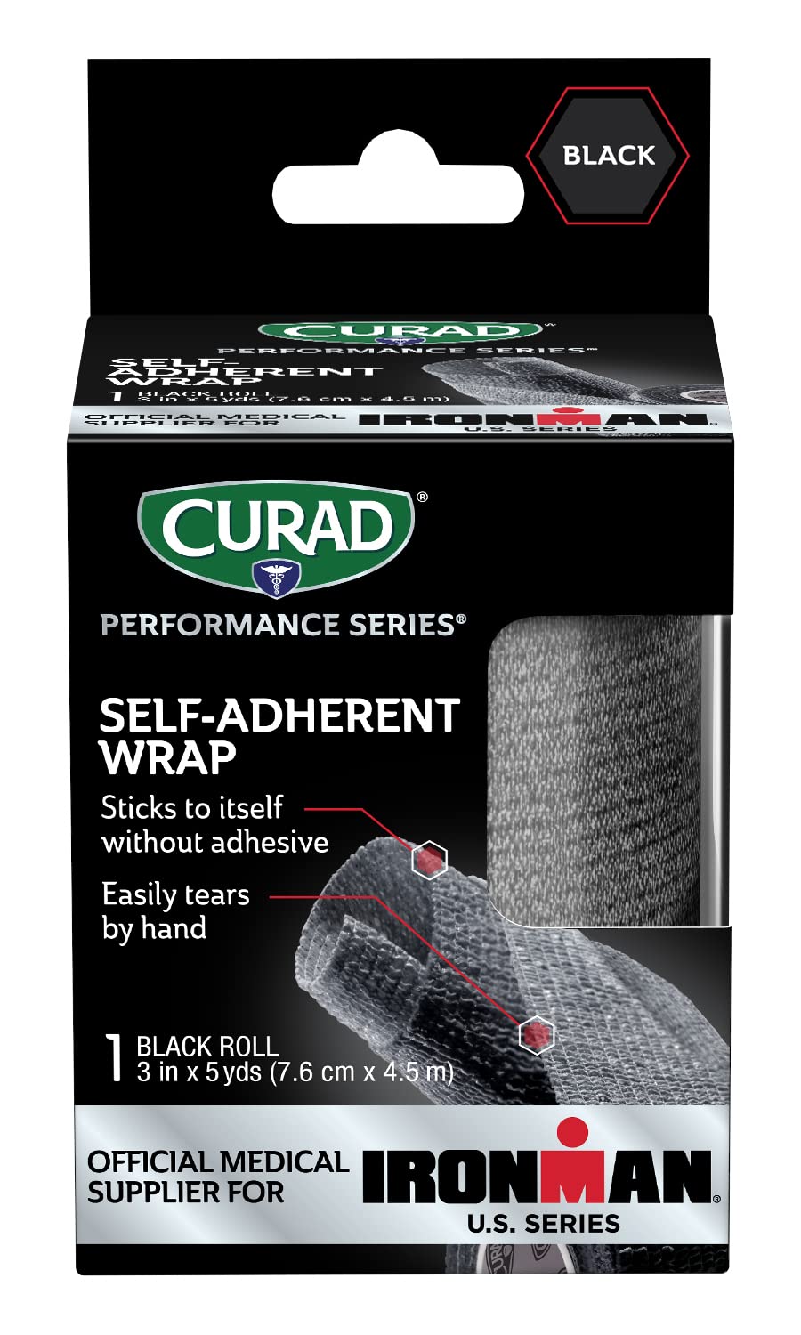 3"x5-Yards CURAD Performance Series Ironman Self-Adherent Wrap (Black) $1.97 + Free Shipping w/ Prime or on $35+