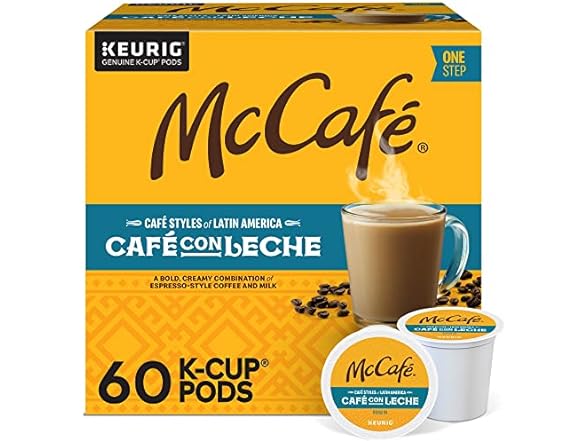 60-Count McCafe Styles of Latin America Cafe Con Leche K-Cup Coffee Pods $20.99 + Free Shipping w/ Prime