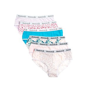 6-Pack Reebok Girls' Cotton Hipster Underwear $8, Reebok Girls