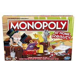 Monopoly Game: At Home Reality Edition Family Board Game $  8.41 + Free S&H w/ Walmart+ or $  35+