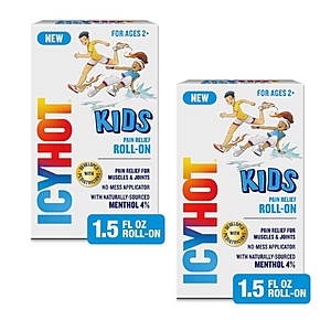 1.5-Ounce Icy Hot No-Mess Pain Relief Roll-On Liquid for Kids 2 for $  8.10 ($  4.05 Each) w/ S&S + Free Shipping w/ Prime or on $  35+