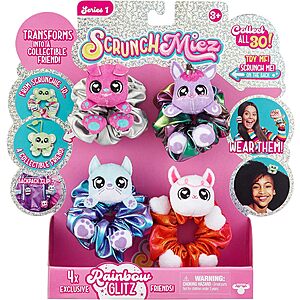 4-Pack ScrunchMiez Hair Scrunchie to Cute Plush Friend & Backpack Clip $  3.82 + Free S&H w/ Walmart+ or $  35+