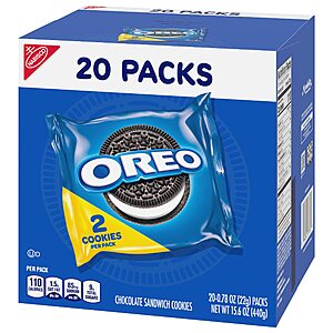 20-Pack Nabisco Oreo Cookies $  5.29, 30-Pack Nabisco Snacks (Variety) $  7.73, 20-Pack Ritz Sandwich Crackers (Cheese or Peanut Butter) $  5.18 + Free Shipping w/ Prime or $  35+