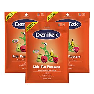 3-Pack 75-Count DenTek Kids' Fun Flossers $4.19 w/ S&S + Free Shipping w/ Prime or $35+