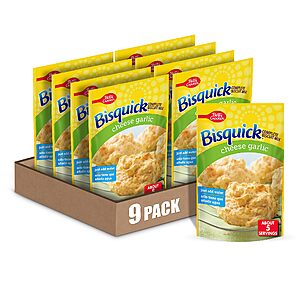 9-Pack 7.75-Oz Betty Crocker Bisquick Biscuit Mix (Cheese Garlic) .60 w/ Subscribe & Save