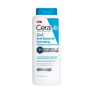 12-Oz CeraVe 2-in-1 Hydrating Anti Dandruff Shampoo and Conditioner $6.50 w/ Subscribe & Save