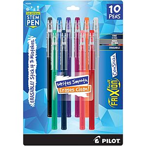 10-Count Pilot FriXion ColorSticks Erasable Gel Ink Fine Point Pens (Assorted Colors) $8.99 + Free Shipping w/ Prime or on $35+