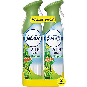 2-Pack 8.8-Ounce Febreze Air Mist Air Freshener Spray (Original Scent) .50 w/ Subscribe & Save