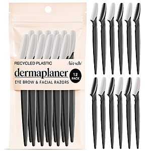 12-Pack Kitsch Dermaplane Eye Brow and Facial Razor $4.66 w/ S&S + Free Shipping w/ Prime or on $35+