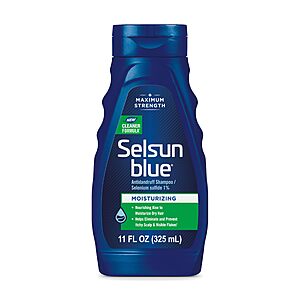 11-Ounce Selsun Blue Moisturizing Anti-dandruff Shampoo w/ Aloe $5.54 w/ S&S + Free Shipping w/ Prime or on $35+