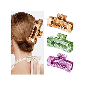 3-Count Shinlea 4.1" Non-Slip Hair Claw Clips (Brown/Green/Purple) $4.99 + Free Shipping w/ Prime