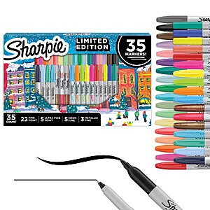 35-Count Sharpie Limited Edition Holiday Set Permanent Markers  + Free Store Pickup