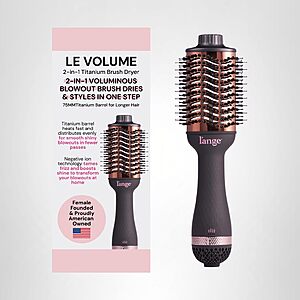 L'ange Hair Le Volume 2-in-1 Titanium Blow Dryer Brush w/ Oval Barrel (Black, Blush 75 mm & 60 mm) $47.98 + Free Shipping