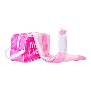 3-Piece Silver One Water Resistant Active Kit Gym Sports Bag w/ Water Bottle and Gym Towel (Pink) $2.93 + Free S&H w/ Walmart+ or on $35