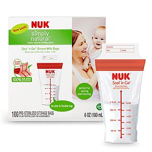 100-Count NUK Simply Natural Seal n' Go Breast Milk Bags $8.49 + Free Shipping w/ Prime or on $35