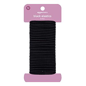 32-Count Amazon Basics Pony Tail Hair Ties (Black) $2.22 w/ S&S + Free Shipping w/ Prime or on $35+