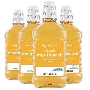 4-Pack 50.7-Ounce Amazon Basics Antiseptic Mouthwash (Original Flavor) $13.64 ($3.41 Each) w/ S&S + Free Shipping w/ Prime or on $35+