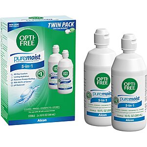 2-Pack 10-Ounce Opti-Free Puremoist Multi-Purpose Contact Lens Solution w/ Lens Case $11.99 w/ S&S + Free Shipping w/ Prime or on $35+