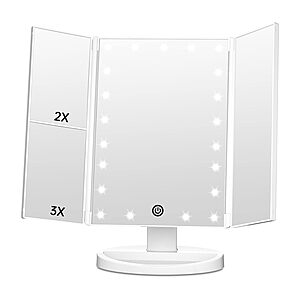 Fascinate Trifold Vanity Mirror w/ Lights $14.99 + Free Shipping w/ Prime or on $35+