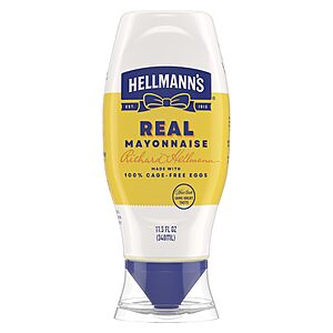 11.5-Oz Hellmann's Real Mayonnaise Squeeze Bottle $1.80 w/ S&S