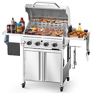 Coswar 4-Burner Liquid Propane Gas Grill (Silver Stainless Steel) $259.99 + Free Shipping