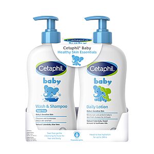 2-Pack Cetaphil Baby Wash & Shampoo Plus Body Lotion (13.5-Ounce Each) $10.25 w/ S&S + Free Shipping