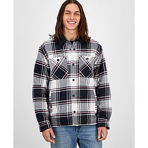 Sun + Stone Men's Mack Long Sleeve Snap-Front Plaid Shirt Jacket (Black Multi) $9.96 + Free Pickup at Macys or Free Shipping on $39+