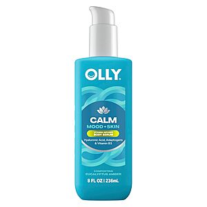 8-Ounce Olly Calm Body Lotion-Serum w/ Hyaluronic Acid, Adaptogens & Vitamin B3 (Eucalyptus Amber) $5.07 w/ S&S + Free Shipping w/ Prime or on $35+
