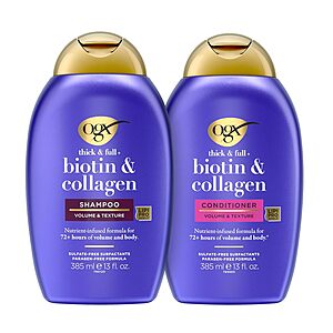 2-Pack 13-Ounce OGX Thick & Full Biotin & Collagen Shampoo & Conditioner Set $9.93 w/ S&S + Free Shipping w/ Prime or on $35+