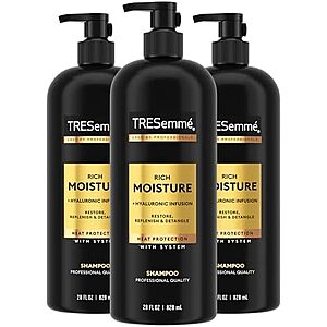 Select Accts: 3-Ct 28-Oz TRESemme Rich Moisture Hydrating Shampoo $9.40 w/ S&S