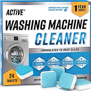 24-Pack ACTIVE Washing Machine Cleaner Tablets $10.97 w/ S&S + Free Shipping w/ Prime or on $35+