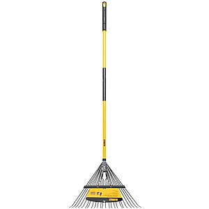 53" Dewalt 24-Tine Steel Leaf Rake w/ Fiberglass Handle $14.98 (YMMV) + Free Store Pickup at Home Depot