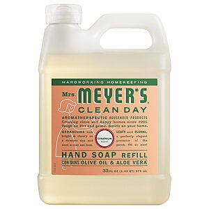 33-Oz Mrs. Meyer’s Clean Day Hand Soap Refill (Geranium) $6.10 w/ S&S
