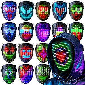 Toy Life LED Light-Up Rechargeable Halloween Mask w/ Gesture Control $13 