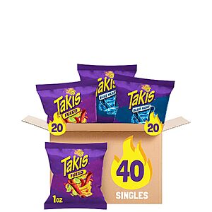 40-Count Takis 2-Flavor Rolled Tortilla Chips Variety Pack (Fuego &amp; Blue Heat) $14.52 w/ S&amp;S + Free Shipping w/ Prime or on $35+