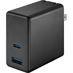 65W Best Buy Essentials Dual-Port USB-C/USB-A Wall Charger w/ Foldable Prongs $12 + Free S&H