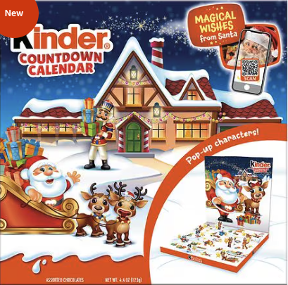 Kinder Joy Advent Countdown Calendar (24 Pieces of Individually Wrapped Chocolate Candy) $7.49 + Free Store Pickup at Walgreens on $10+