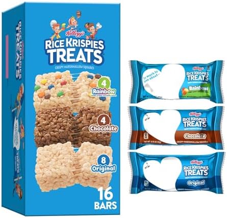16-Count Rice Krispies Treats (Variety Pack: Original, Chocolate, Rainbow) $3.59, 14-Count Rice Krispies Treats (Chocolatey Peanut Butter) $3.97, More + FS w/ Prime or $35+