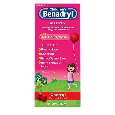 8-Ounce Benadryl Children's Allergy Relief Liquid (Cherry Flavor) $6.79 w/ S&S + Free Shipping w/ Prime or on $35+