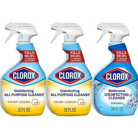 3-Pack 32-Ounce Clorox Disinfecting All-Purpose Cleaner (Crisp Lemon, Original) $11.13 w/ S&S + Free Shipping w/ Prime or on $35+