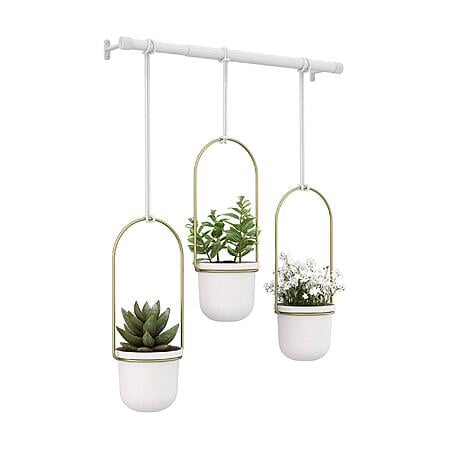 3-Set Umbra Triflora Hanging Planter for Window (White/Brass) $24.12 + Free Shipping w/ Prime or on $35+