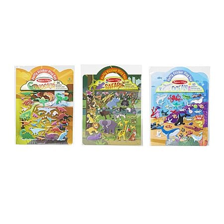 3-Pack Melissa & Doug Reusable Puffy Sticker Wild Adventures Play Set (118 Stickers: Safari, Dinosaur, Ocean) $11.49 + Free Shipping w/ Prime or on $35+