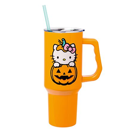 40-Ounce Silver Buffalo Sanrio Hello Kitty Halloween Jack-O-Lantern Stainless Steel Tumbler with Handle and Straw $8.80 + Free Shipping w/ Prime or on $35+