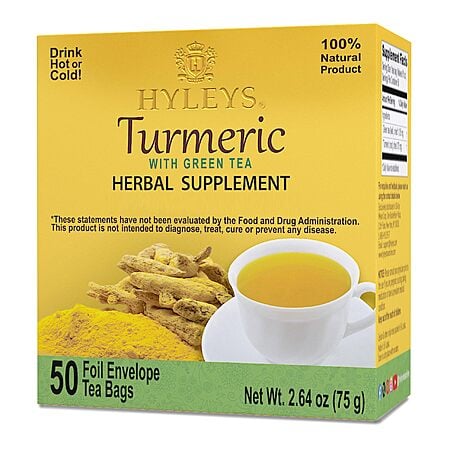 50-Count Hyleys Turmeric Green Tea Herbal Tea Bags $5.18 + Free Shipping w/ Prime or on $35+
