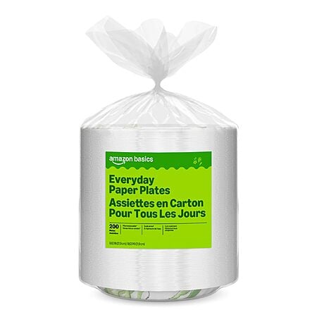 Select Accounts: 200-Count Amazon Basics 8.62" Everyday Paper Plates $8.90 w/ S&S + Free Shipping w/ Prime or on $35+