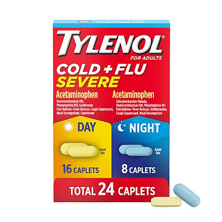 24-Count TYLENOL Cold + Flu Severe Day & Night Caplets Combo $4.74 w/ S&S + Free Shipping w/ Prime or on $35+