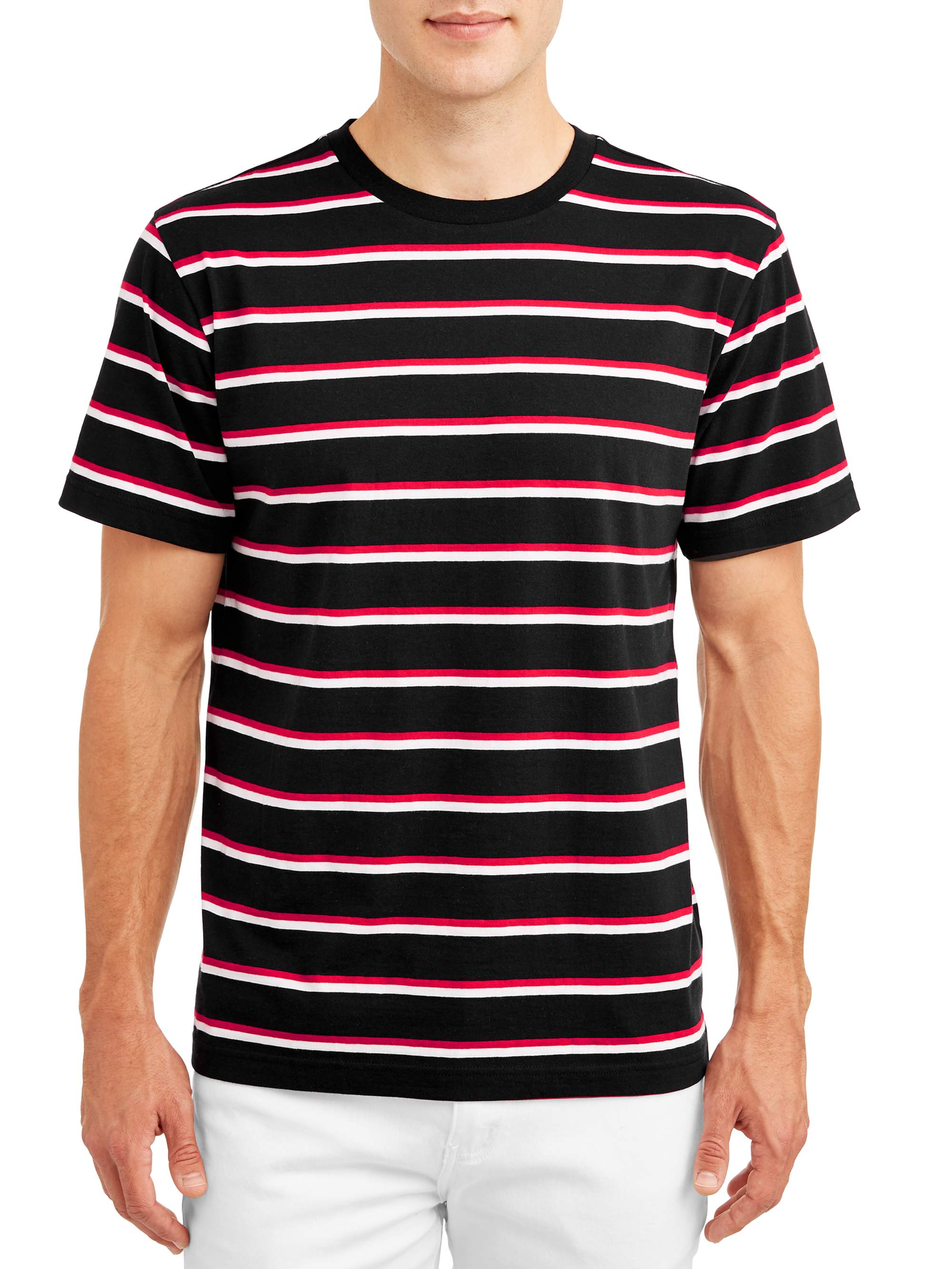 Walmart Apparel Men S No Boundaries Short Sleeve Striped Tee