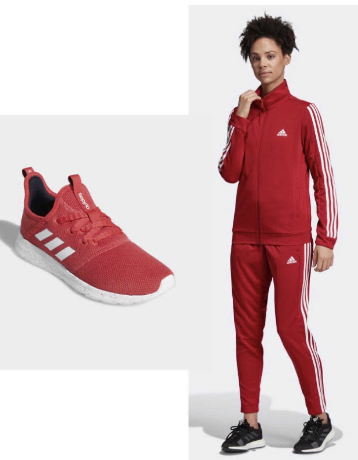 adidas Women's Team Sports Track Suit (Jacket w/ Pants) + adidas Women's Cloudform Pure Shoes $57.50 & More + free shipping