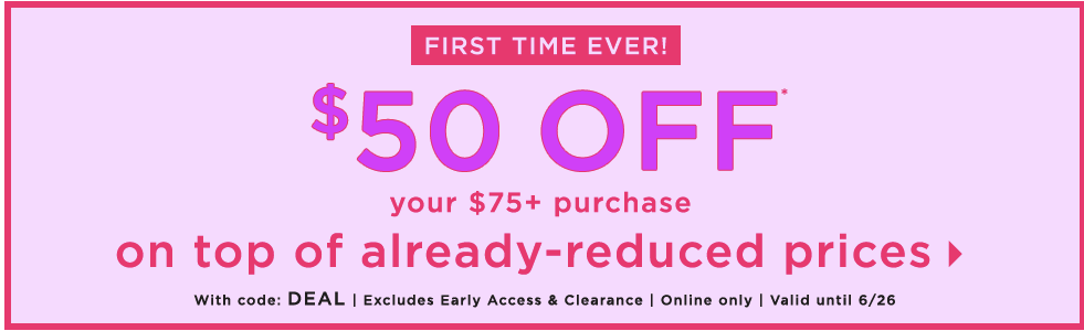 Loft Outlet: Select Women's Apparel and Accessories $50 Off $75 + Free Shipping on $49+